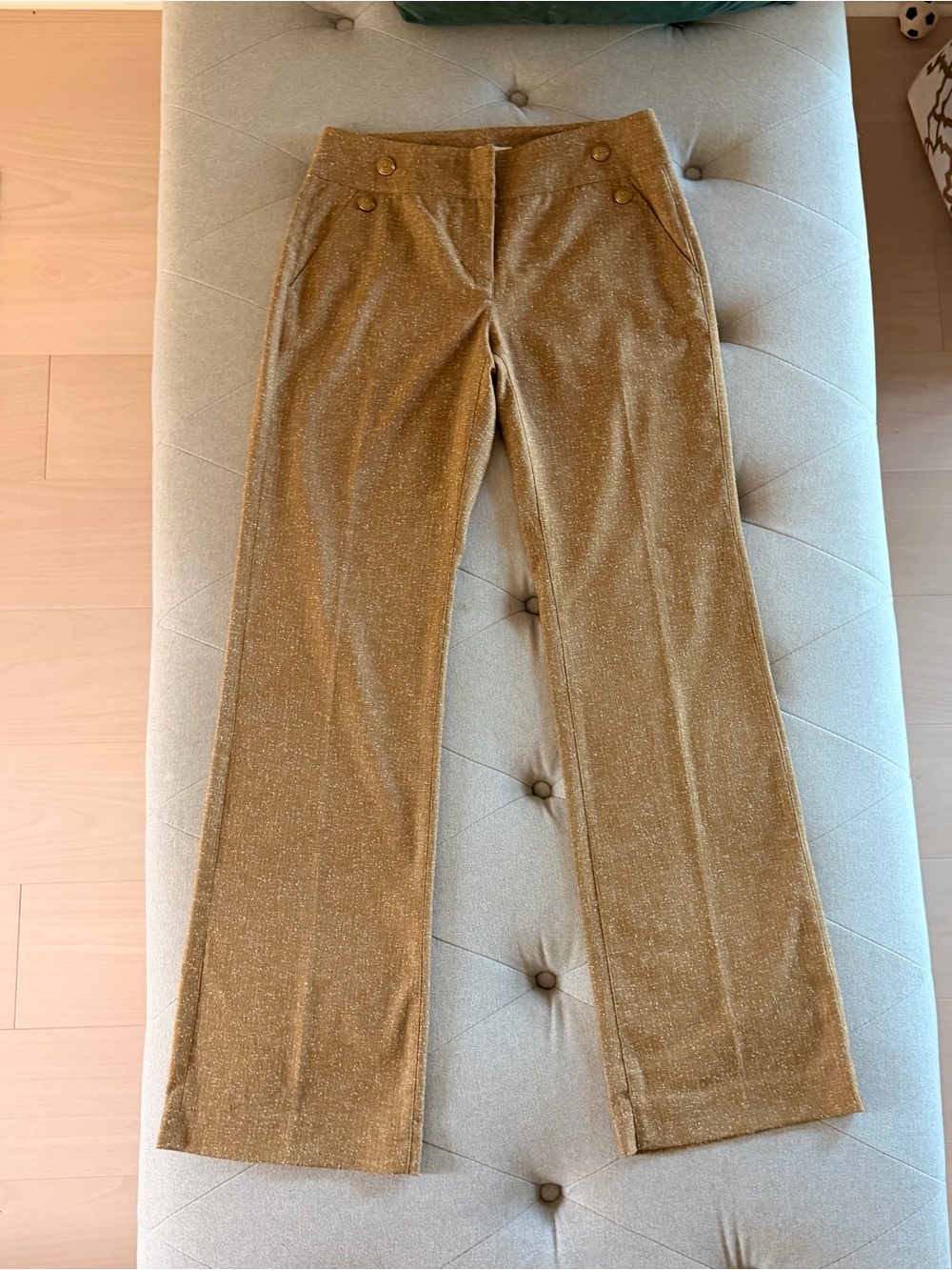 CAbi Tan Brown Light Tweed Trouser Pants